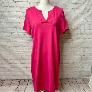 TALBOTS Pink Bow Dress Large